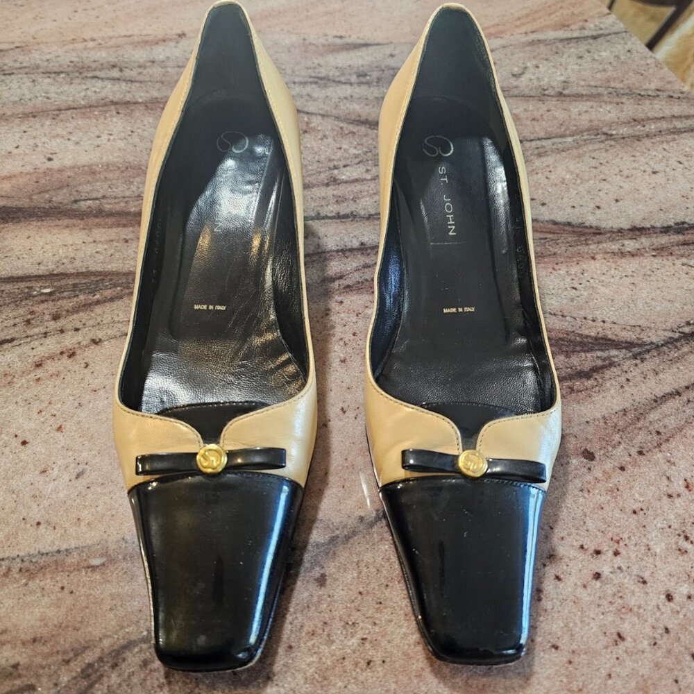St John Classic Women's Leather Heels Two Tone